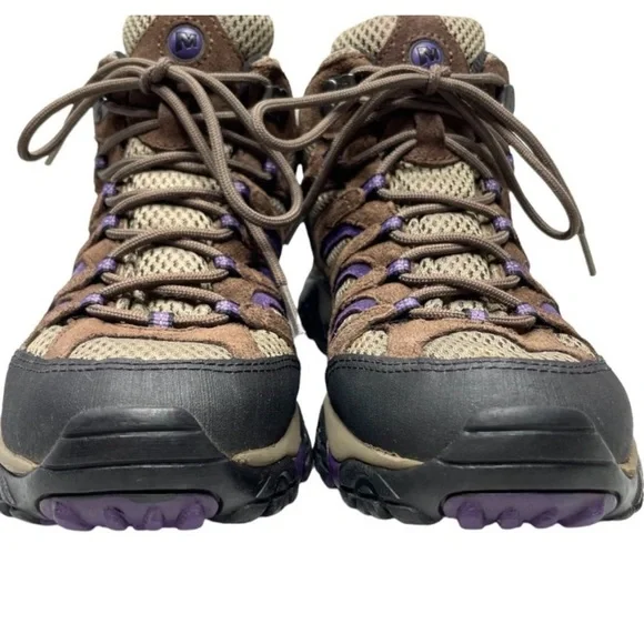 Merrell 💜 Women's Moab Mid Ventilator Purple Suede Mesh Vibram US Size 9M - Picture 3 of 9
